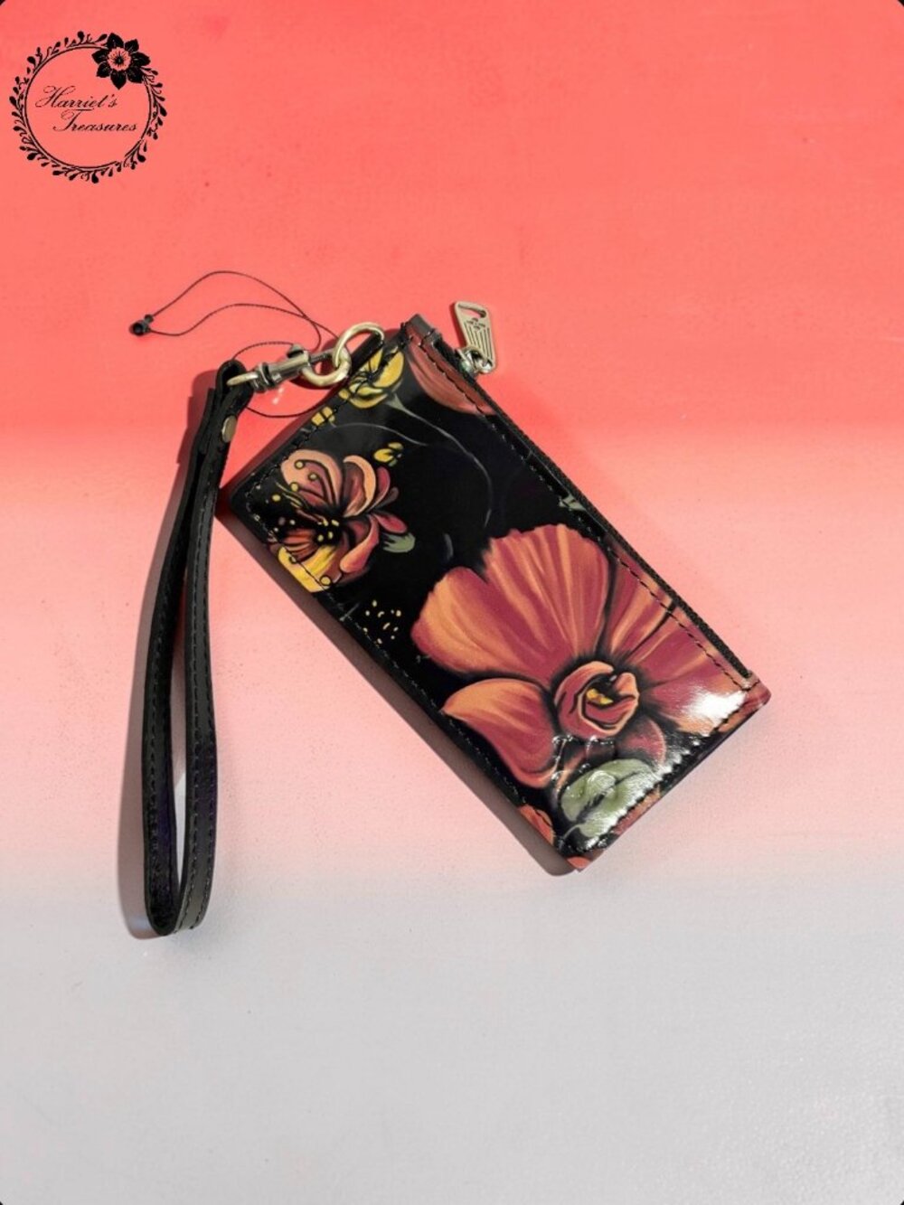 Red Floral Patricia Nash Wristlet